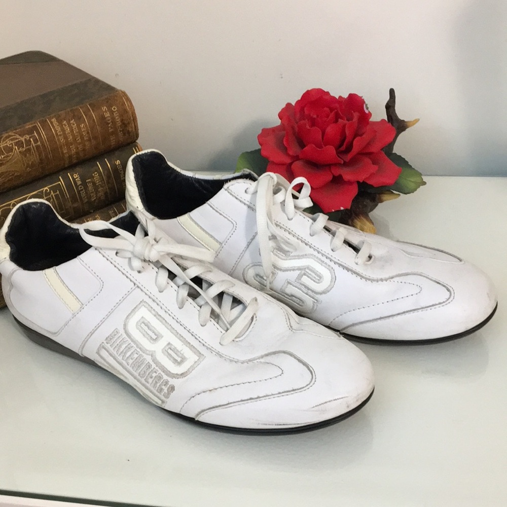 White Leather Sneakers Bikkembergs Size 42